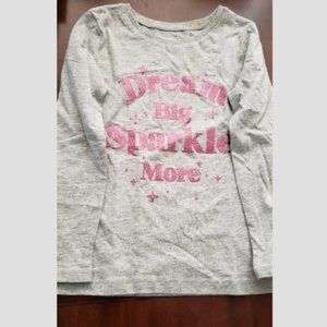 Carters 5T Toddler Girl Gray Long Sleeve Tee